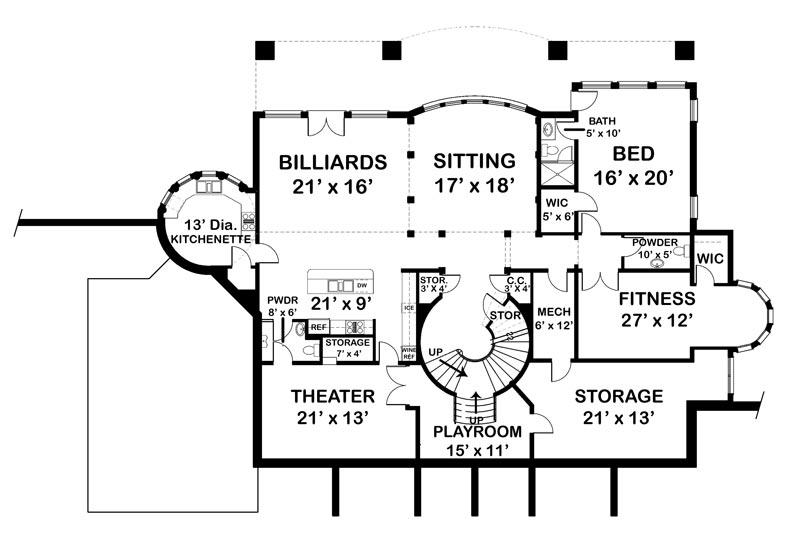 Basement level floor plan